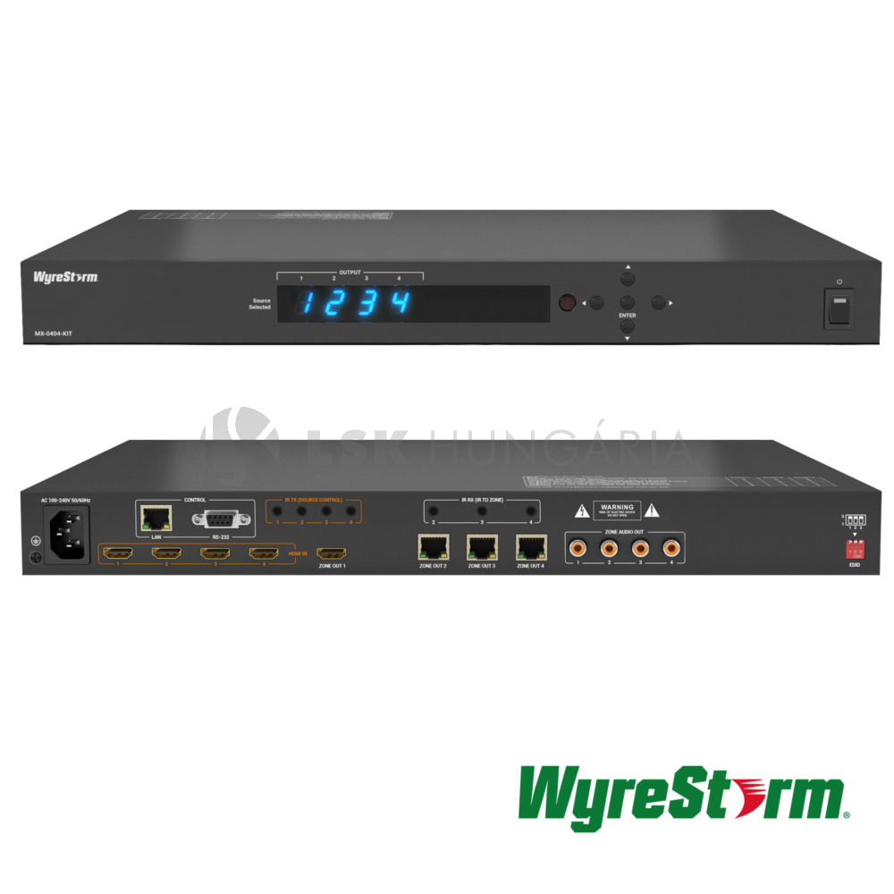 Wyrestorm MX-0404-KIT 4K60 4×4 HDBaseT™ mátrix szett
