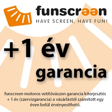 funscreen motoros vetítővászon garancia kiterjesztés + 1 év (szervizgarancia) .